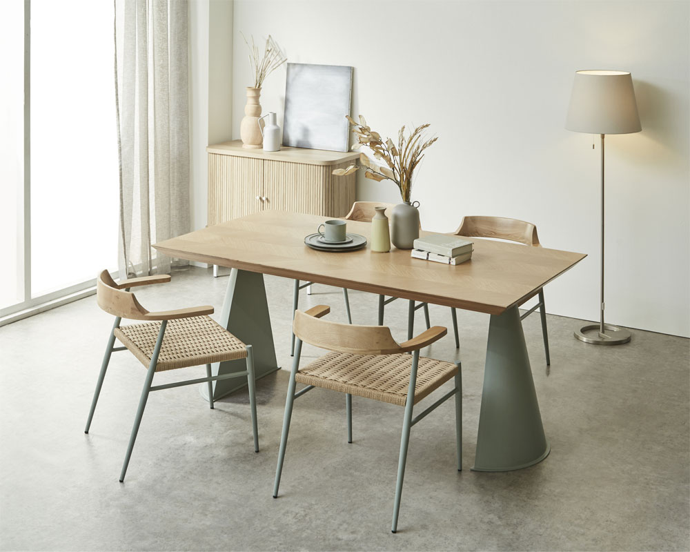 ダイニング5点セット 継ぎ継ぎ 継ぎ継ぎテーブル 設置イメージ