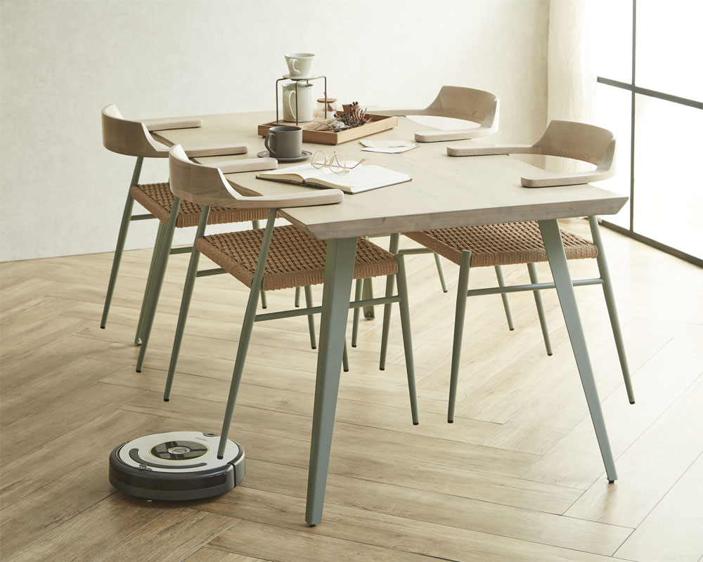 ダイニング5点セット 継ぎ継ぎ 継ぎ継ぎテーブル 設置イメージ