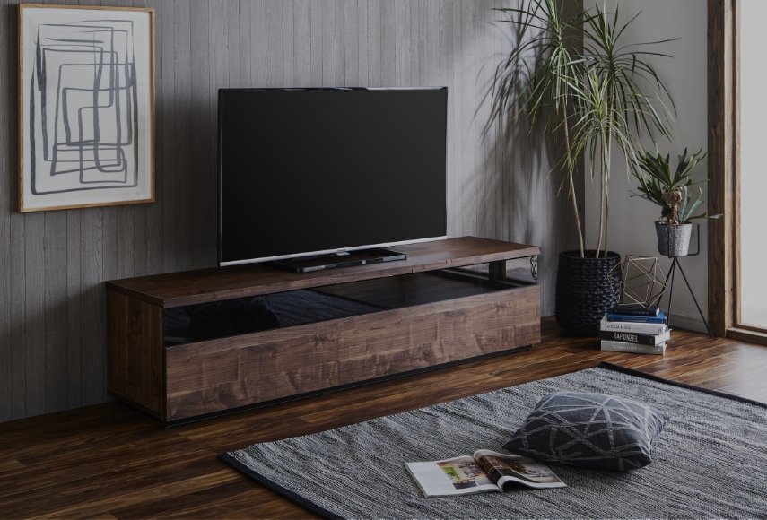 TVボード シンプルでモダンなテレビボード。高いインテリア性で抜群の存在感。