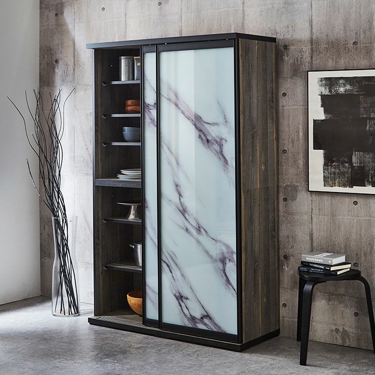 食器棚 ポエム ブルックリン(扉枠ブラック)