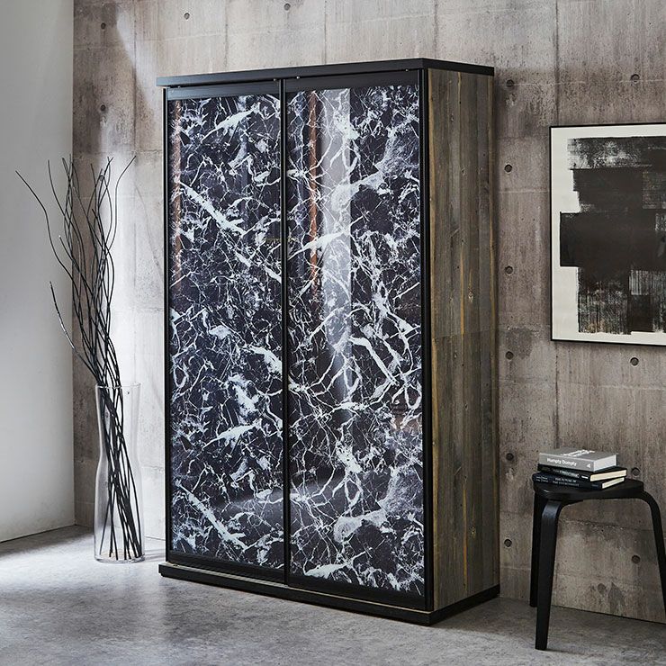 食器棚 ポエム ブルックリン(扉枠ブラック)