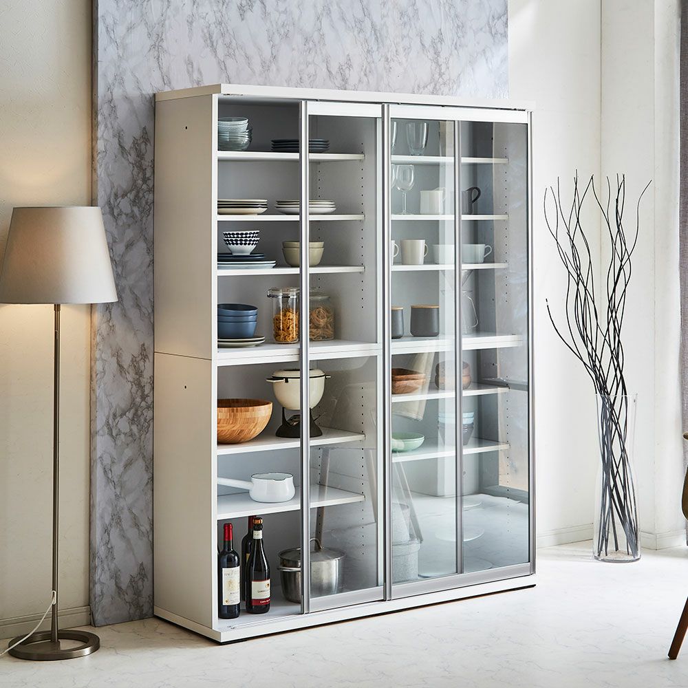 サイズ表 可動棚・寸法付き スライド食器棚