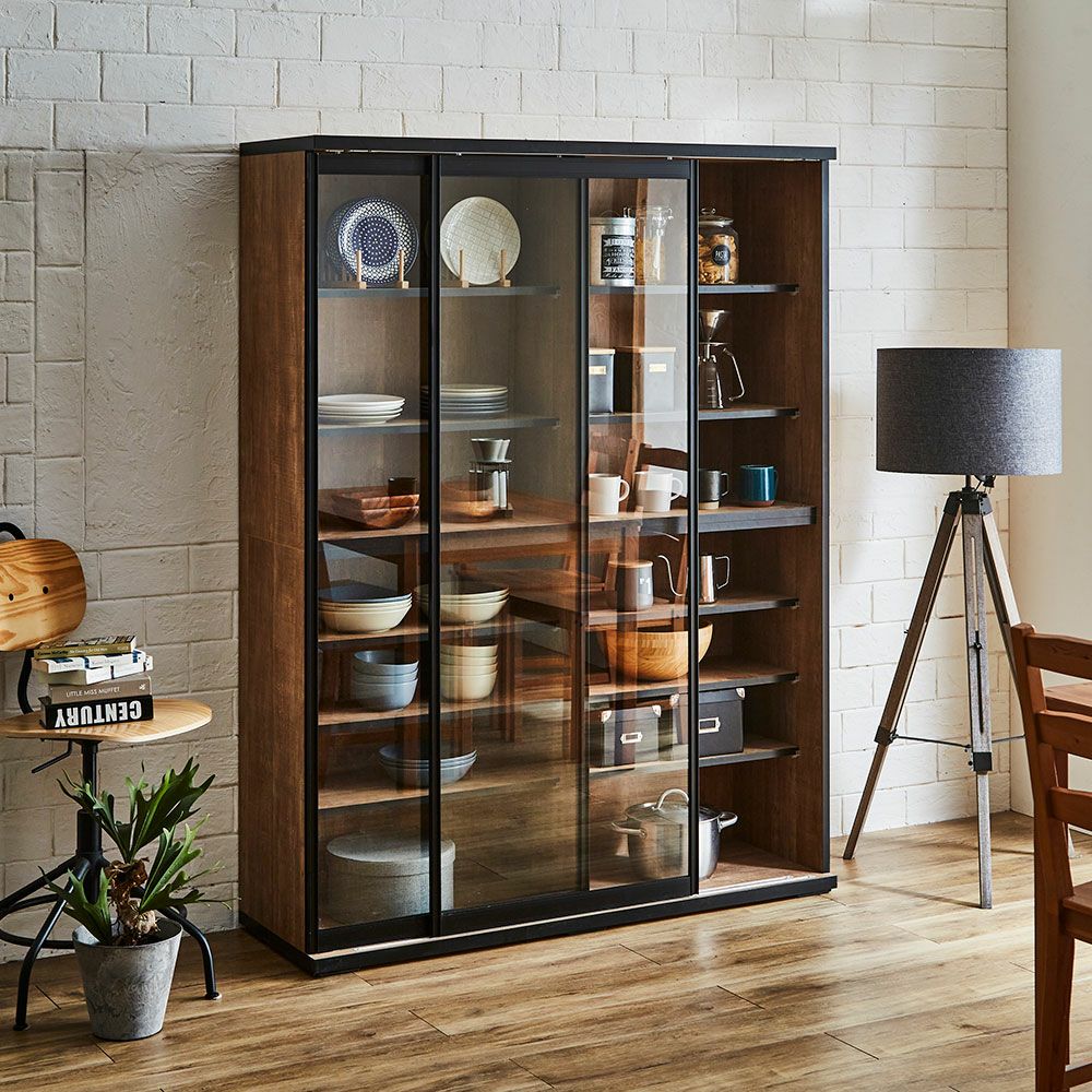 ホワイト本体・スモークガラス 幅133.5cm