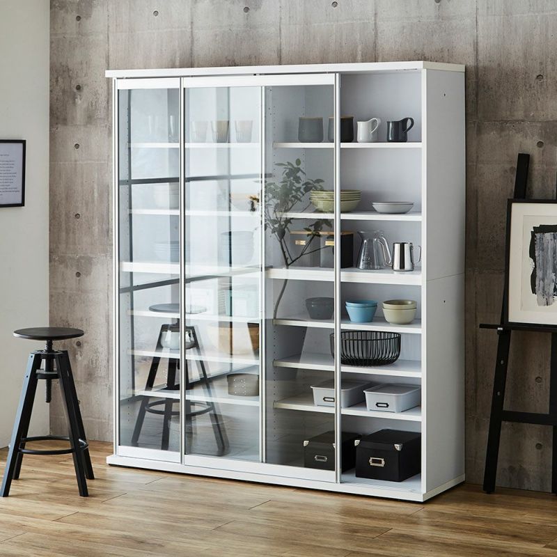 スライド食器棚 サイズ情報 可動棚3cm間隔 20段階