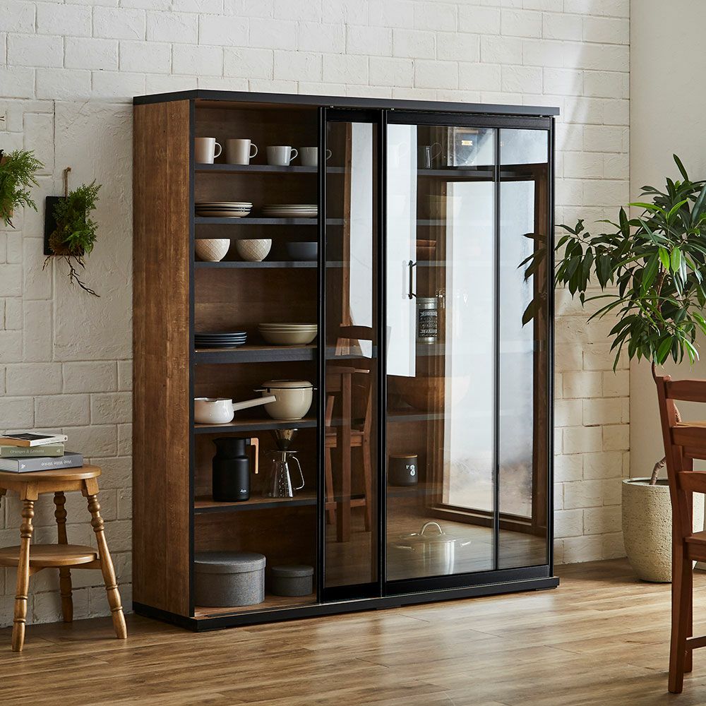 ホワイト本体・クリアガラス 幅153.5cm