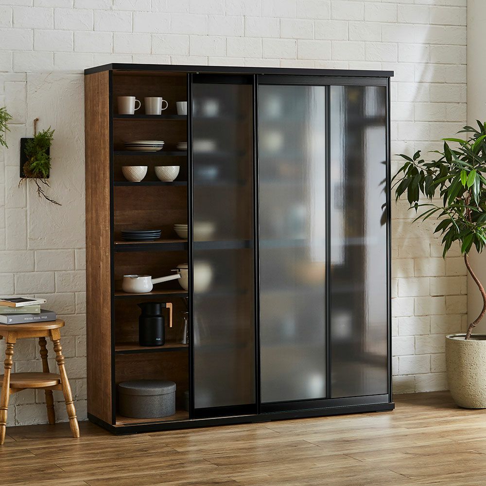 ホワイト本体・スモークガラス 幅153.5cm