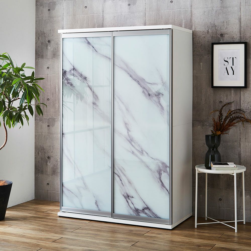 ホワイト本体・ホワイトガラス 幅113.5cm