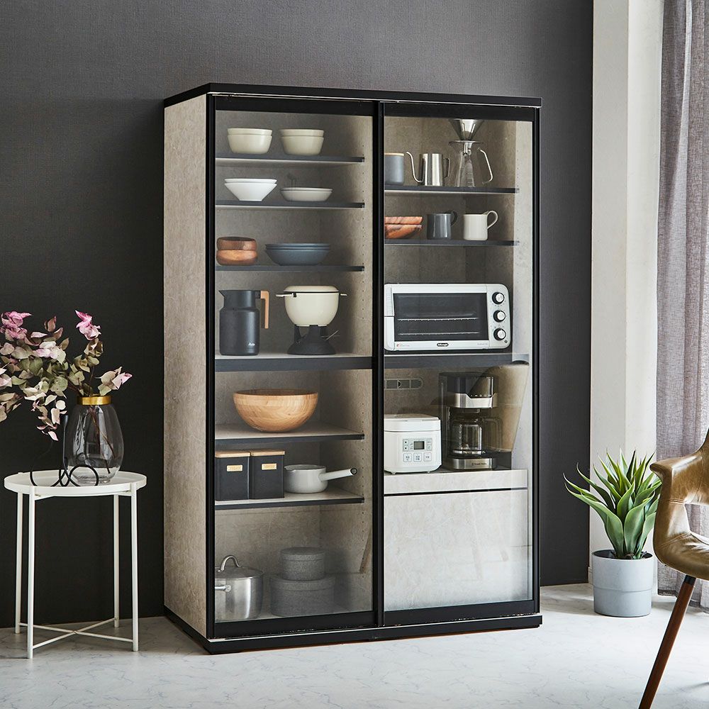 レディオーク本体 扉クリアガラス 透明感ある収納仕様