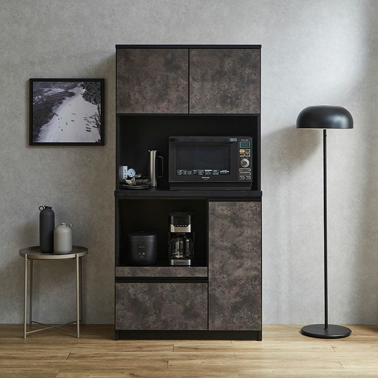 食器棚 ナポリ 黒洛