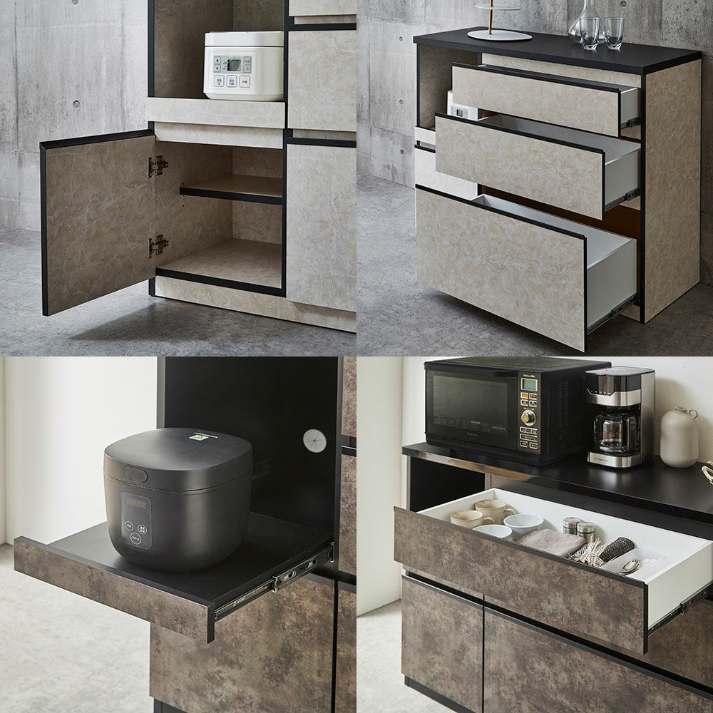 ノッティナチュラル、幅119.7cm、天板ステンレス追加オプション