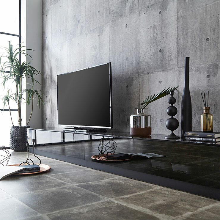 ガラステーブル テレビボード 110 狭く 