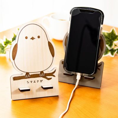 木製 スマホスタンド シマエナガ グッズ スマホスタンド005 | セミ