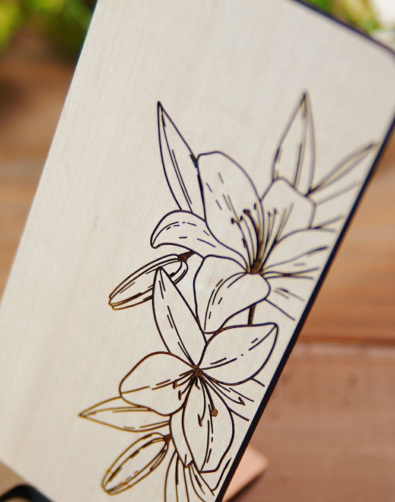 3種から選べるデザイン 木製 スマホスタンド 花柄 高さ195mm スマホ