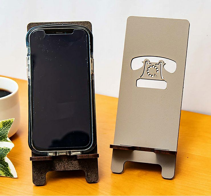 木製 スマホスタンド 黒電話 スマホスタンド009 | セミオーダー