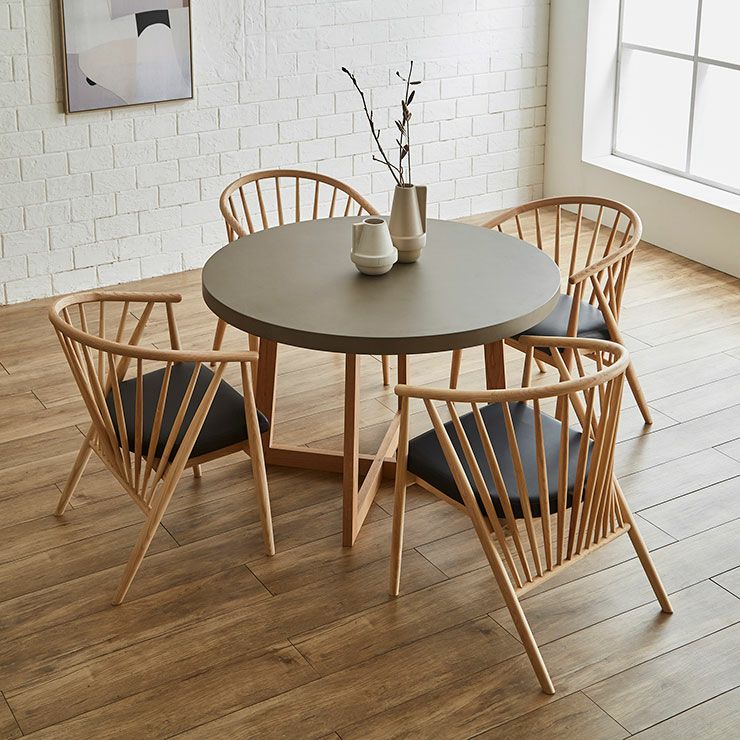 テーブル110cm × RC-502チェア ナチュラル 5点セット