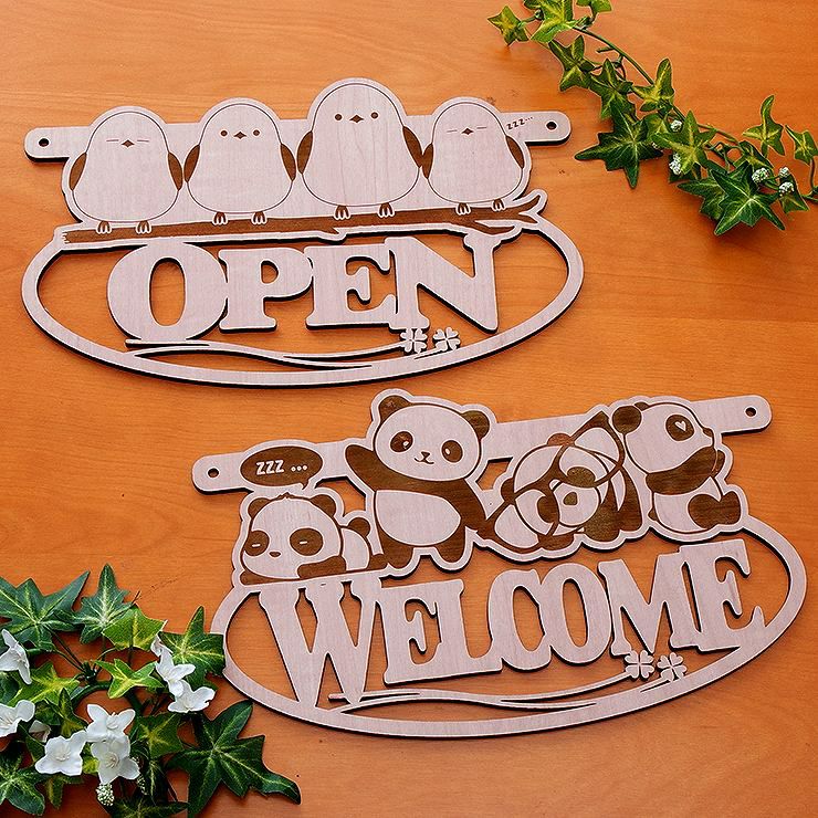 ドアプレート 木製 約28.5cm幅 ルームプレート ドアプレート001 | セミ