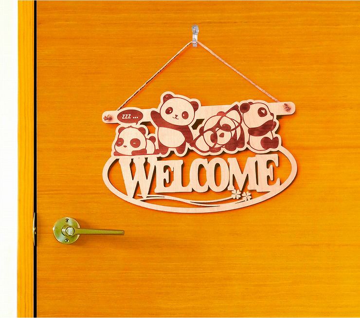 ドアプレート 木製 約20cm幅 ルームプレート ドアプレート002 | セミ