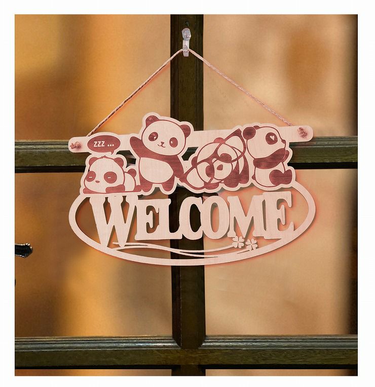 ドアプレート 木製 約20cm幅 ルームプレート ドアプレート002 | セミ