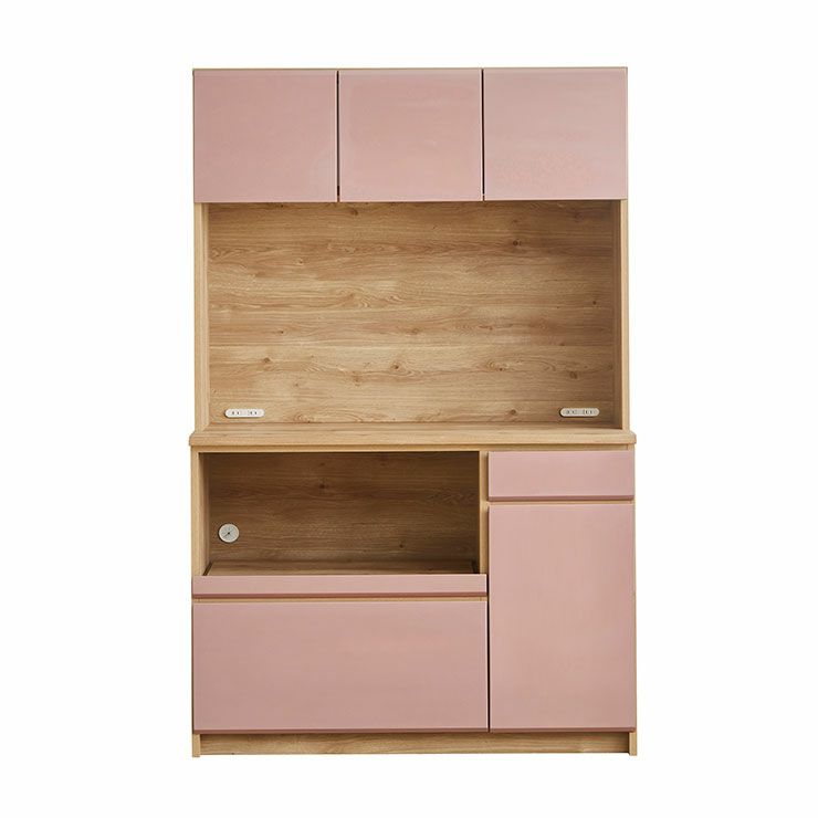 食器棚 マカロン117 カラー ピンク