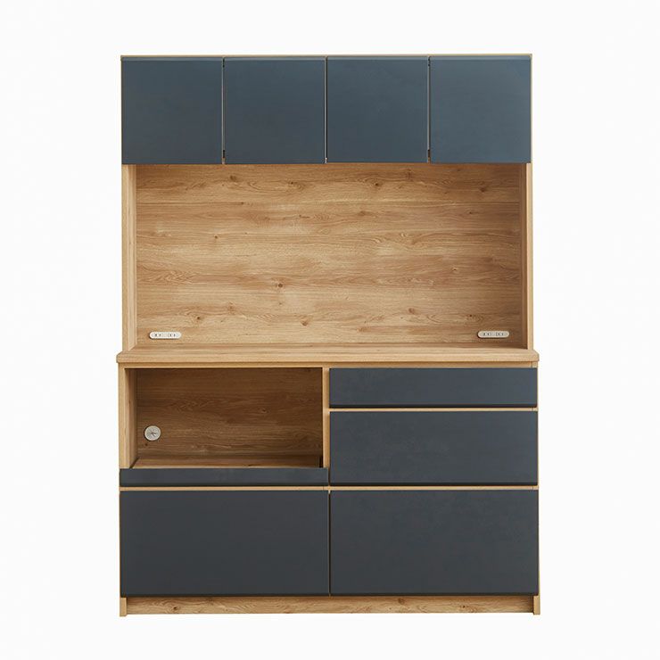 食器棚 マカロン135 カラー ブラック