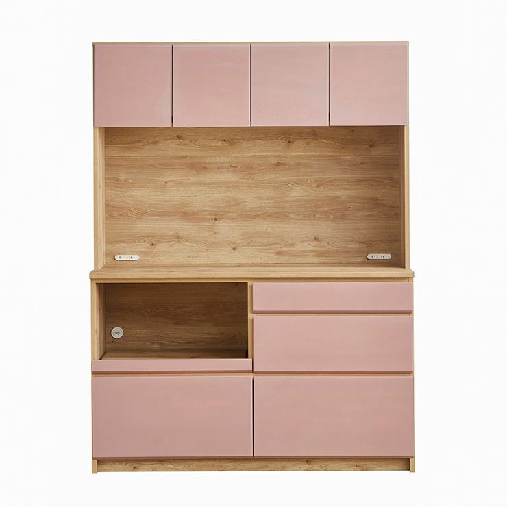 食器棚 マカロン135 カラー ピンク