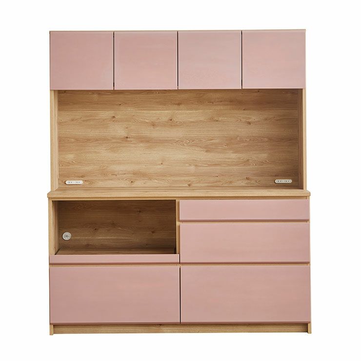 食器棚 マカロン155 カラー ピンク