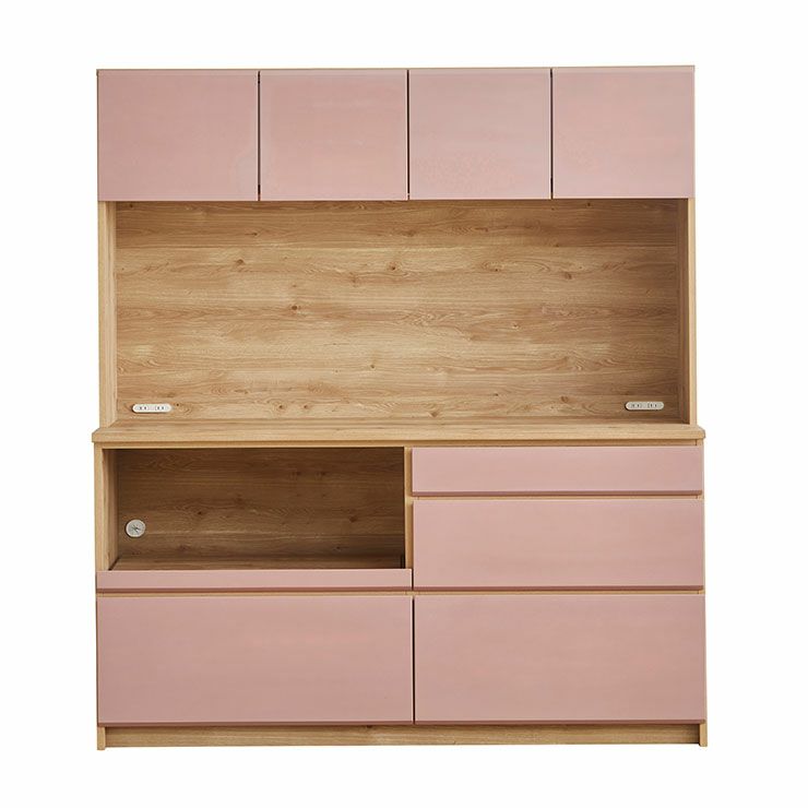 食器棚 マカロン170 カラー ピンク