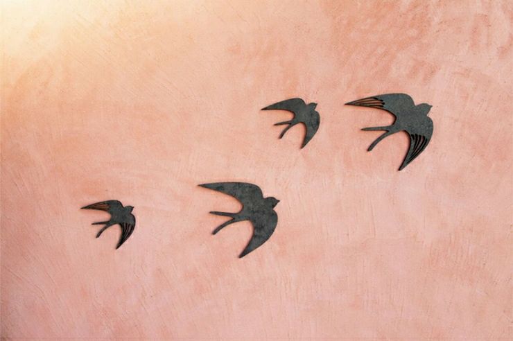 北欧ヴィンテージ 木製　ツバメの壁掛け　2つ 北欧ヴィンテージ 木製 ツバメの壁掛け 2つ 北欧ヴィンテージ 木製