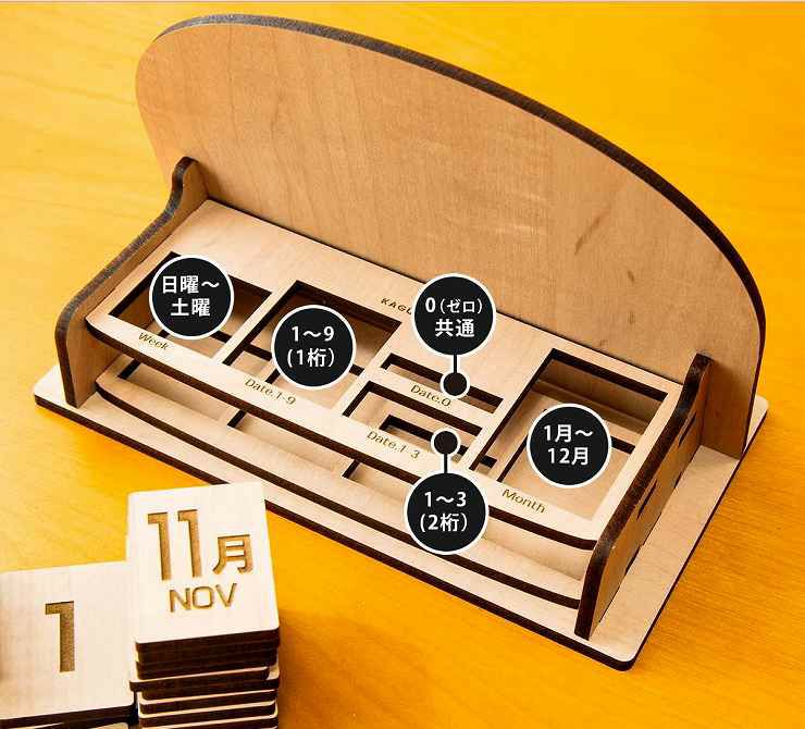 木製卓上カレンダー 万年カレンダー シマエナガ カレンダー010 | セミ