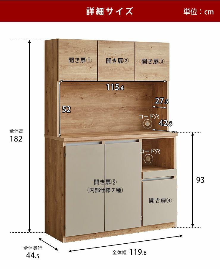 マットホワイト タイプ2 引き出しSML×2 追加オプション取っ手付き