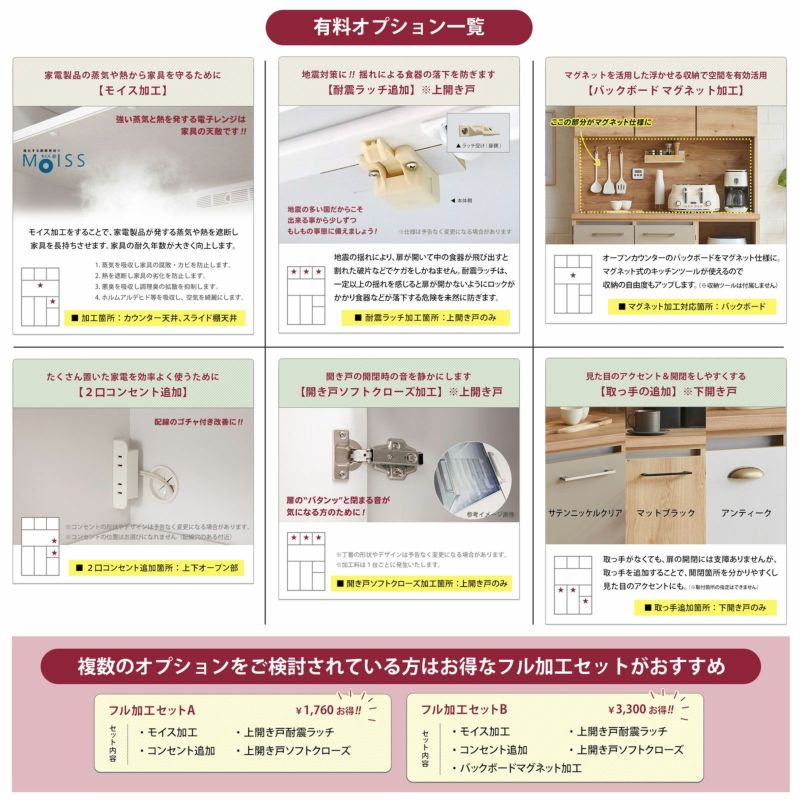 複数加工をまとめたお得なフル加工セット内容