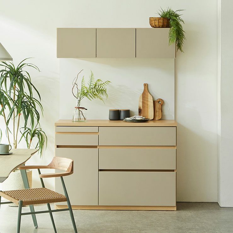 食器棚 MADO120 カラー グレージュ